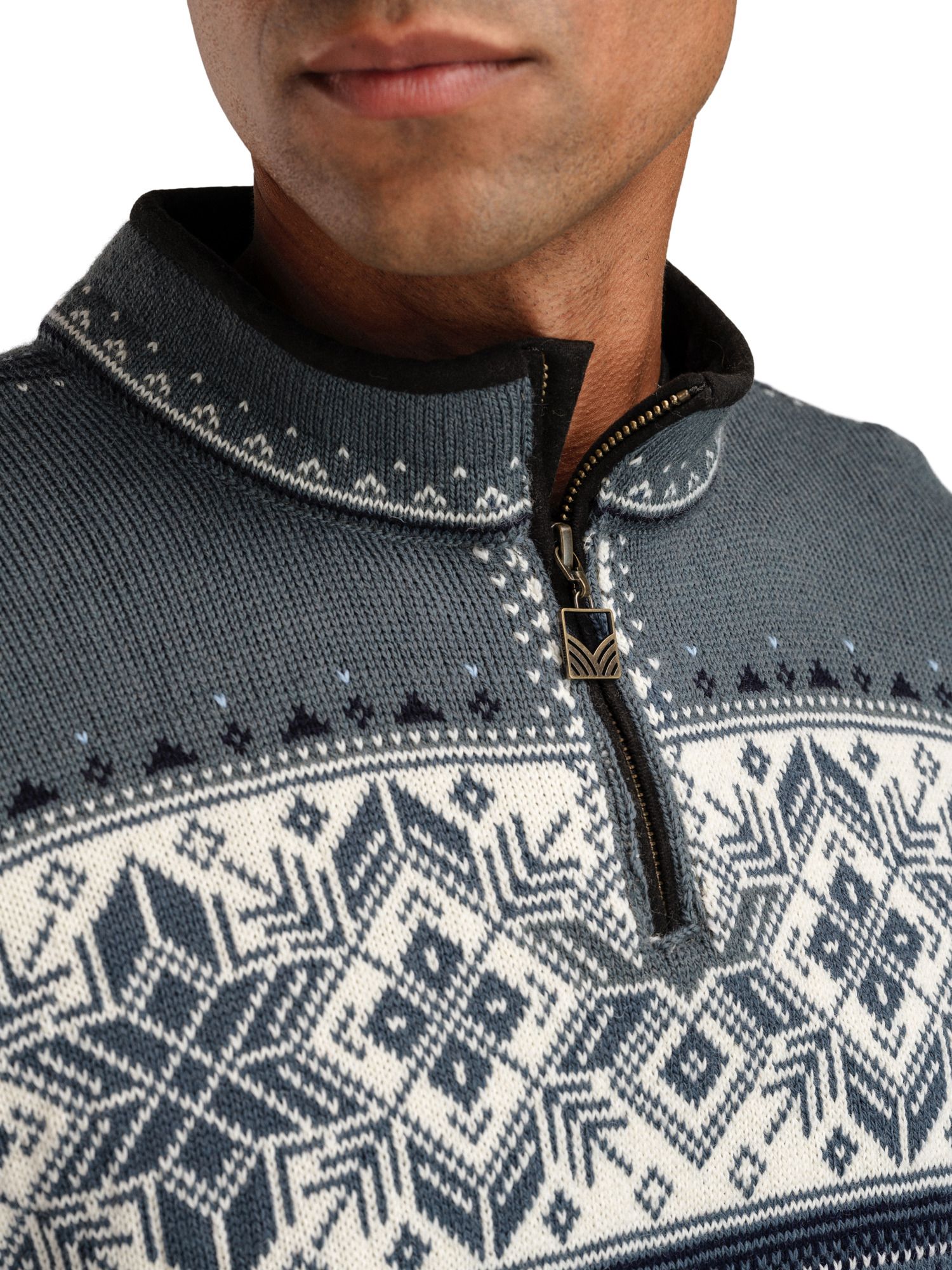 Dale of Norway Men's Blyfjell Knit Sweater Steel/Offwhite/Navy