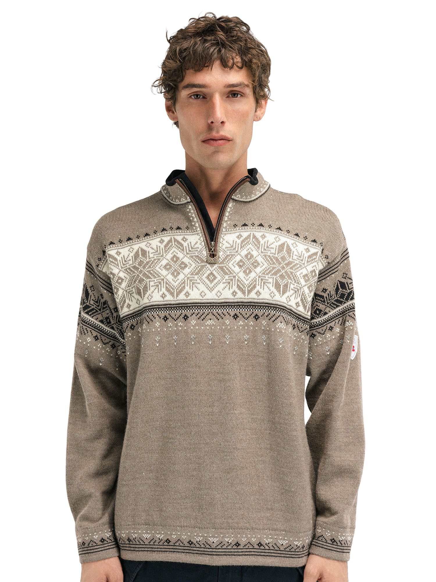 Dale of Norway Men's Blyfjell Knit Sweater Mountain Stone/Offwhite