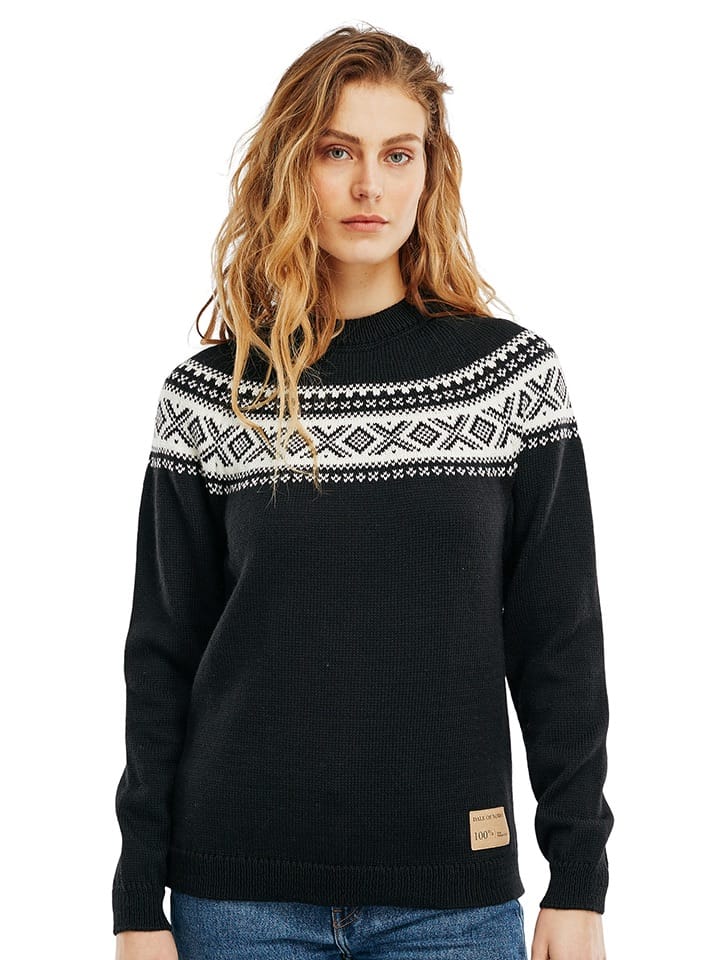 Dale of Norway Women's Vågsøy Wool Sweater Black Offwhite Dale of Norway