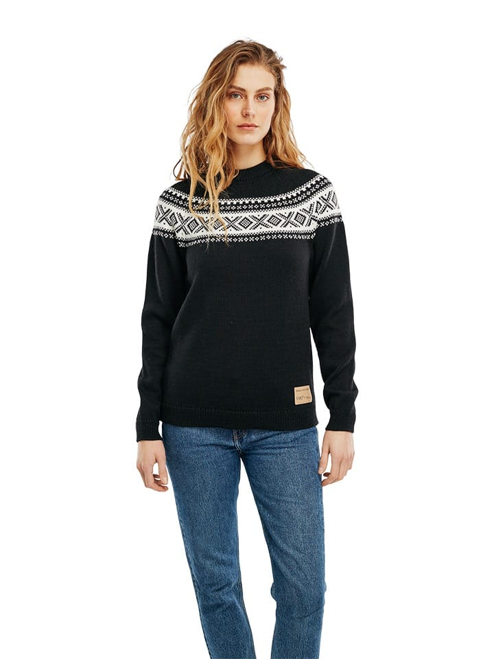 Dale of Norway Women's Vågsøy Wool Sweater Black Offwhite Dale of Norway