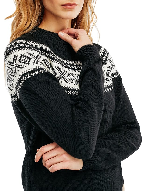 Dale of Norway Women's Vågsøy Wool Sweater Black Offwhite Dale of Norway