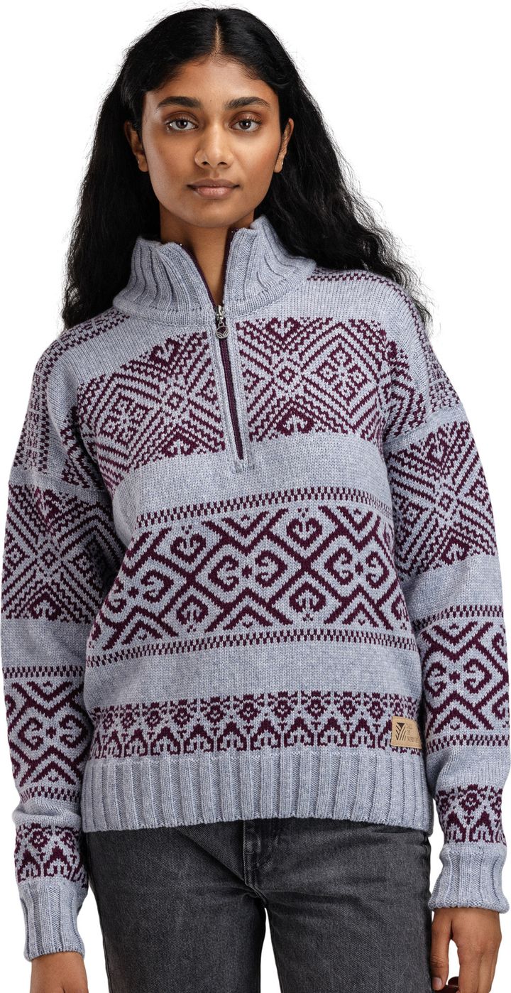 Dale of Norway Women's Rasletind Sweater Light Blue/Melange Wine Dale of Norway Dale of Norway Women's Rasletind Sweater Light Blue/Melange Wine Dale of Norway