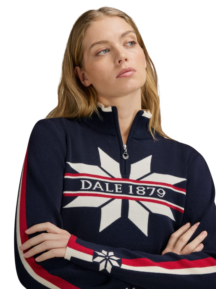 Dale of Norway Women's Nåle Sweater Offwhite Navy Red Rose Dale of Norway