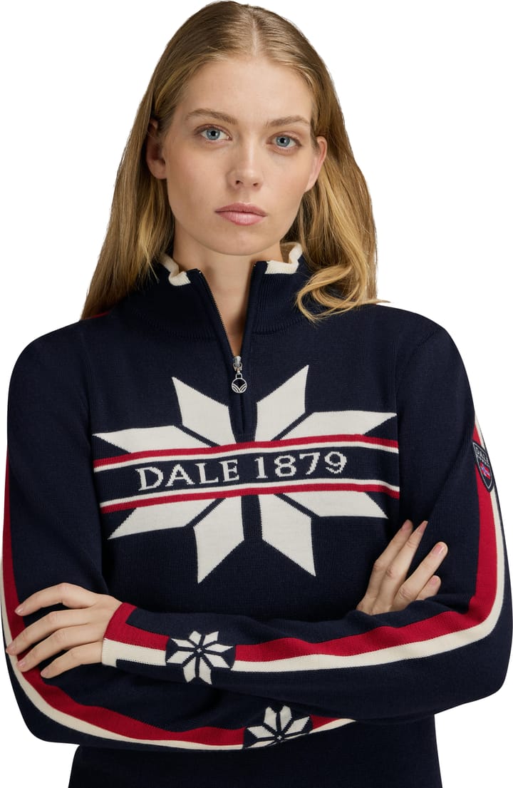 Dale of Norway Women's Nåle Sweater Offwhite Navy Red Rose Dale of Norway