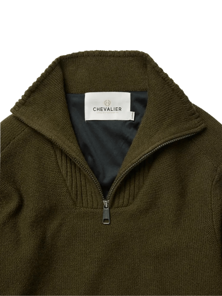 Chevalier Men's Loxley Windblocker Wool Pullover Forest Green Chevalier