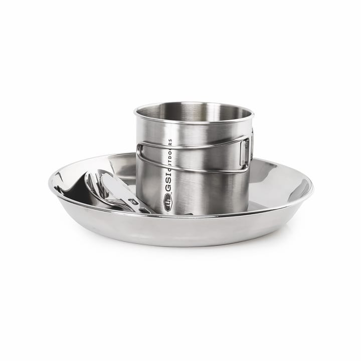GSI Outdoors Glacier Stainless 1 Person Set Stainless Steel GSI Outdoors GSI Outdoors Glacier Stainless 1 Person Set Stainless Steel GSI Outdoors