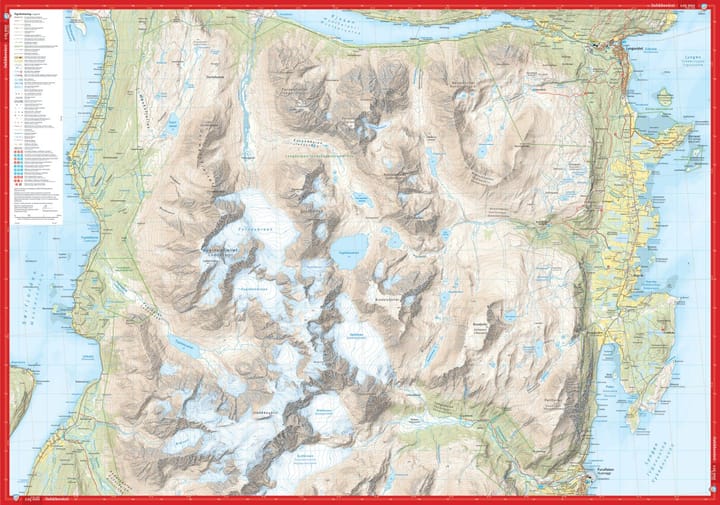 Calazo förlag Høyfjellskart Lyngenhalvøya sør 1:25.000 Alpine map Calazo förlag