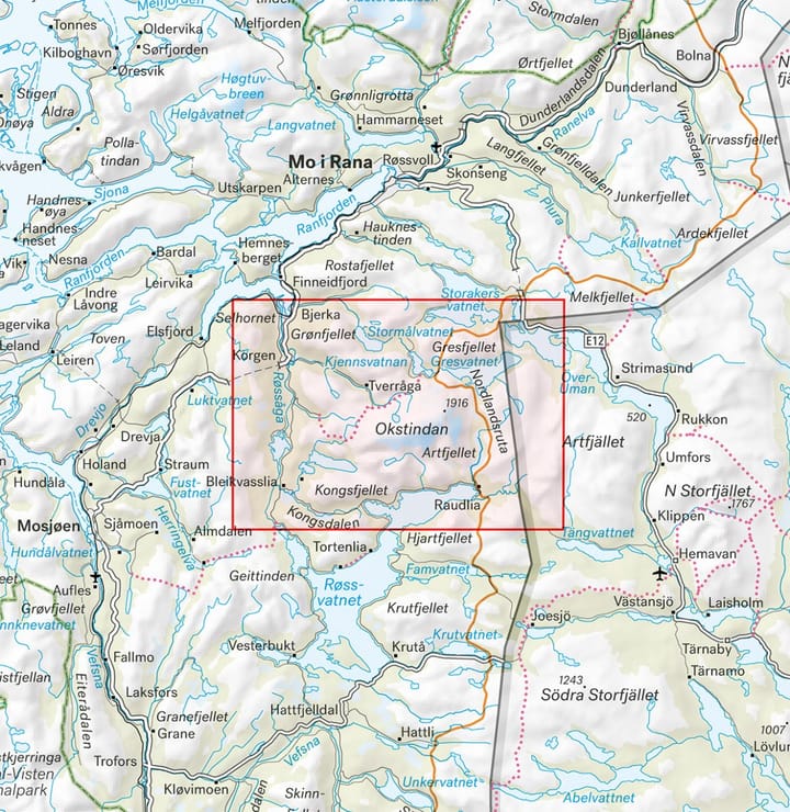 Calazo förlag Okstindan 1:25 000 Alpine map Calazo förlag