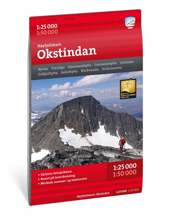 Calazo förlag Okstindan 1:25 000 Alpine map Calazo förlag