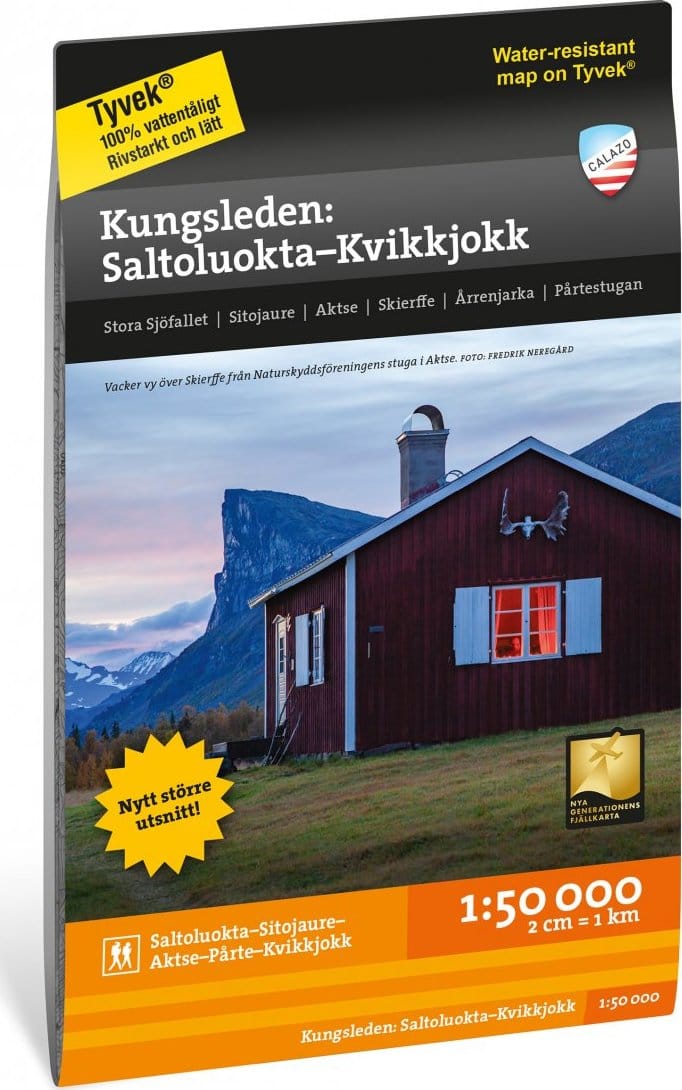 Calazo förlag Kungsleden: Saltoluokta - Kvikkjokk 1:50.000 (70x100) Multi Calazo förlag