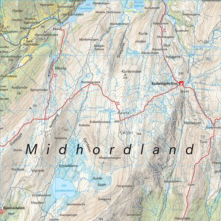 Calazo förlag Gullfjellet & Osterøy 1:25 000 Trail map Calazo förlag