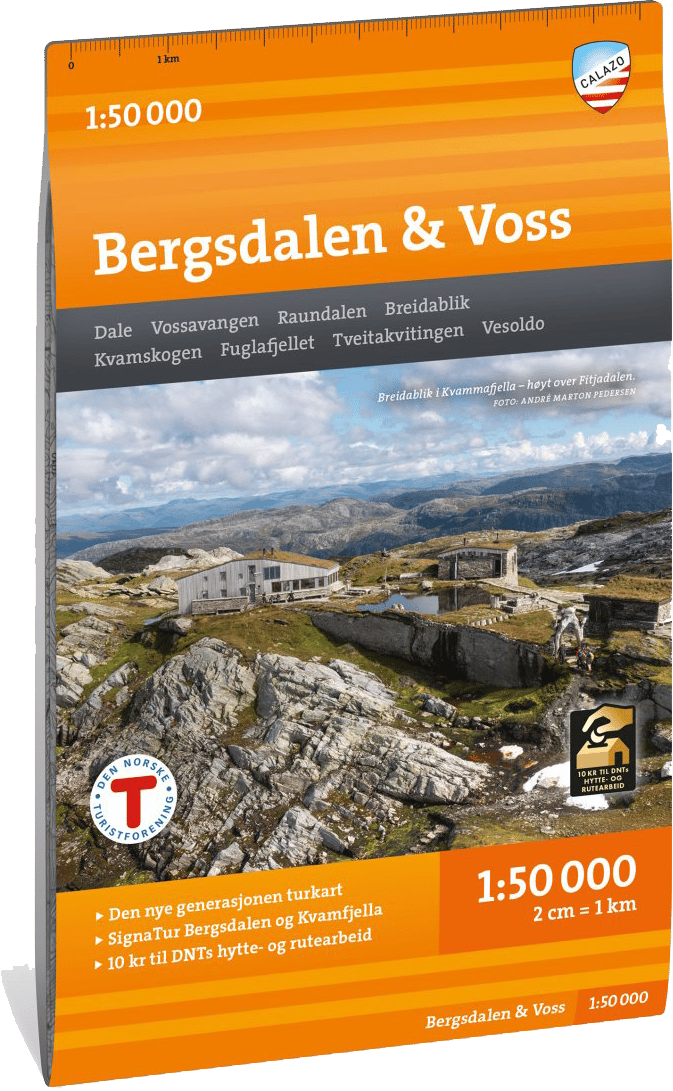 Calazo förlag Bergsdalen & Voss 1:50 000 Hiking map Calazo förlag