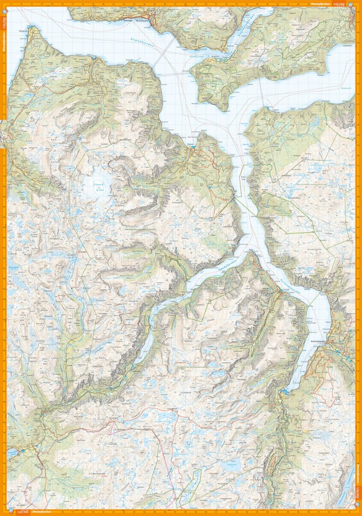Calazo förlag Nærøyfjorden & Lærdalen 1:50 000 Hiking map Calazo förlag