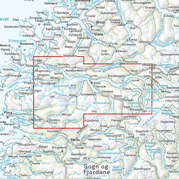 Calazo förlag Nordfjord 1:50 000 Hiking map Calazo förlag