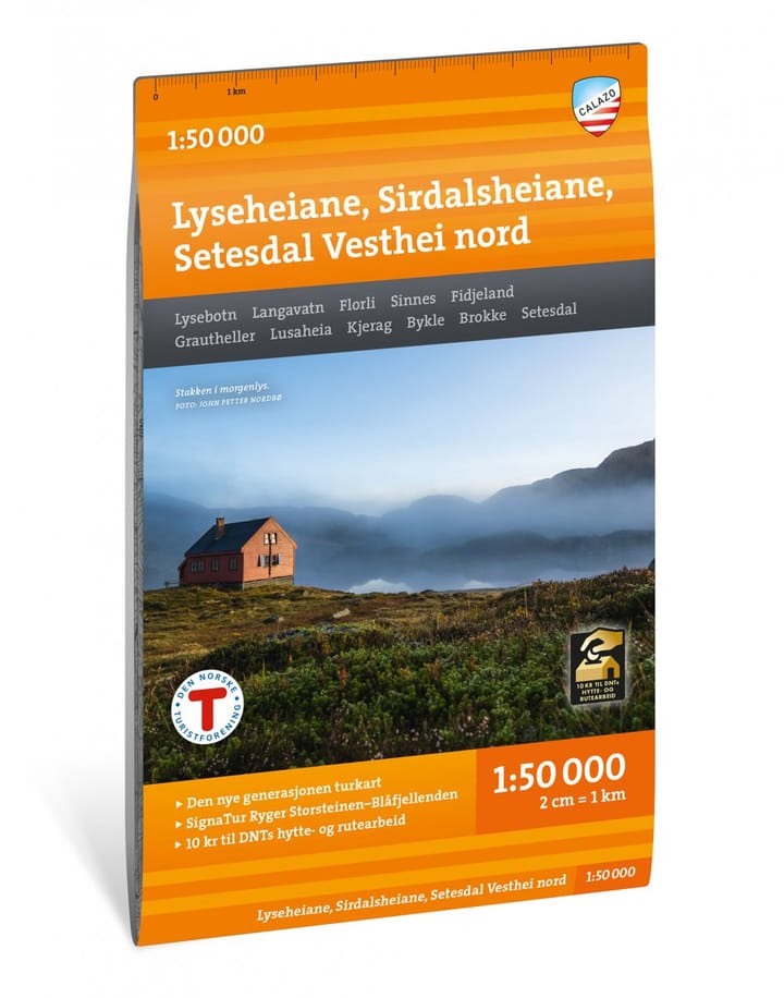 Calazo förlag Lyseheiane, Sirdalsheiane & Setesdal Vesthei Nord 1:50 000 Hiking map Calazo förlag