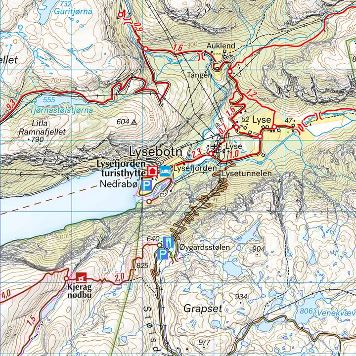 Calazo förlag Lyseheiane, Sirdalsheiane & Setesdal Vesthei Nord 1:50 000 Hiking map Calazo förlag