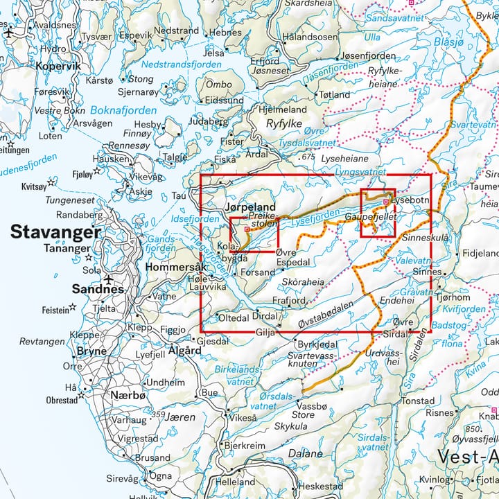 Calazo förlag Lysefjorden, Preikestolen & Kjerag 1:50 000 Hiking map Calazo förlag