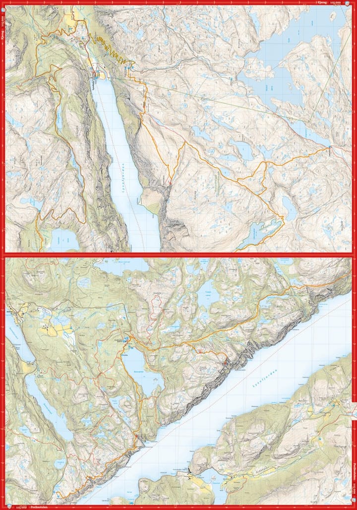 Calazo förlag Lysefjorden, Preikestolen & Kjerag 1:50 000 Hiking map Calazo förlag
