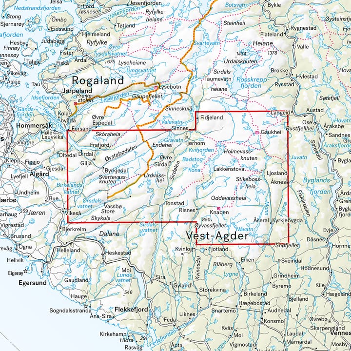 Calazo förlag Bjerkreimsheiene & Setesdal Vesthei Sør 1:50 000 Hiking map Calazo förlag