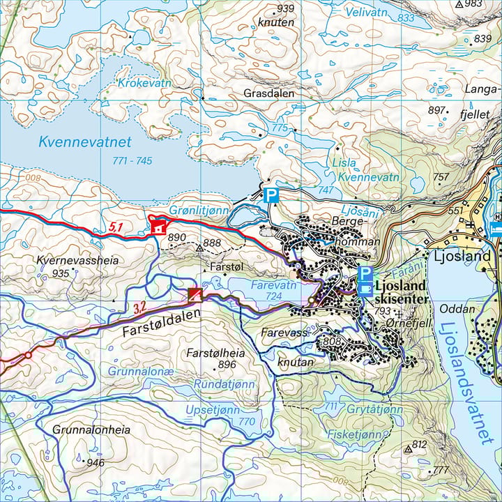 Calazo förlag Bjerkreimsheiene & Setesdal Vesthei Sør 1:50 000 Hiking map Calazo förlag