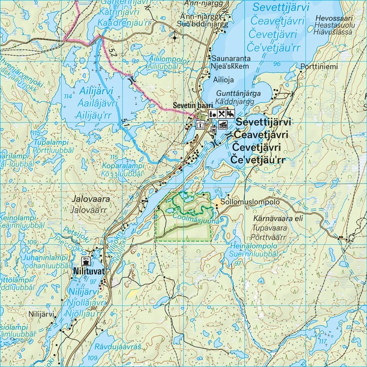 Calazo förlag Vätsäri & Kessi 1:50 000 Hiking map Calazo förlag