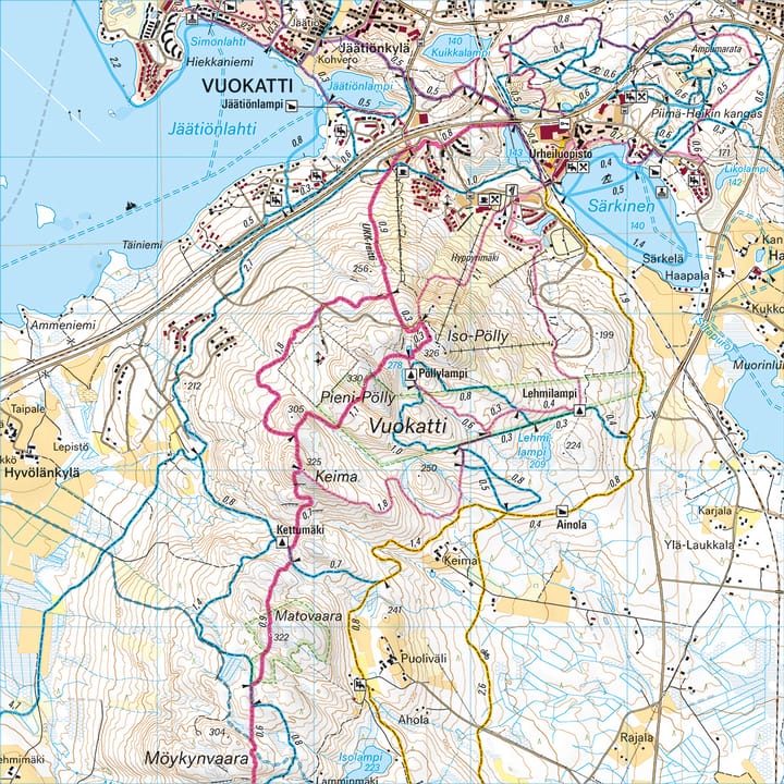 Calazo förlag Kainuu: Vuokatti, Hiidenportti & Tiilikkajärvi 1:25 000 Topographic map Calazo förlag