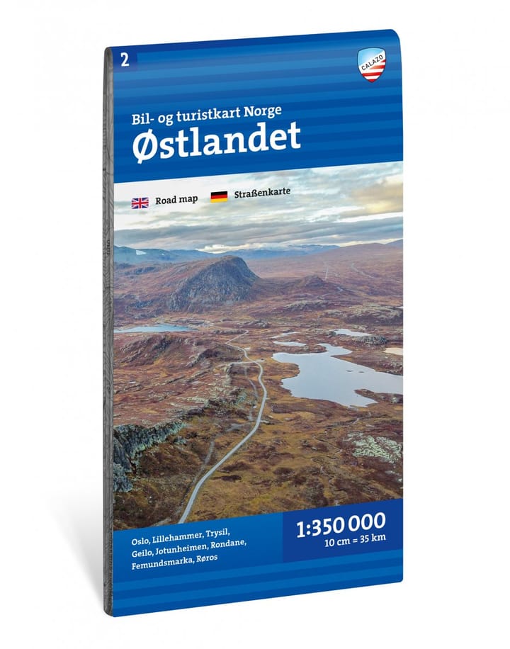 Calazo förlag Østlandet 1:350 000 Road map Calazo förlag