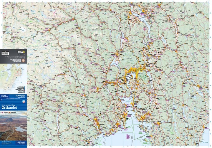 Calazo förlag Østlandet 1:350 000 Road map Calazo förlag
