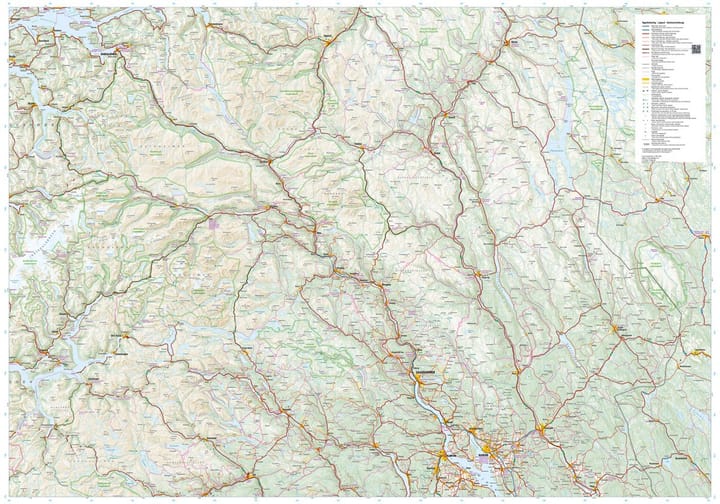 Calazo förlag Østlandet 1:350 000 Road map Calazo förlag