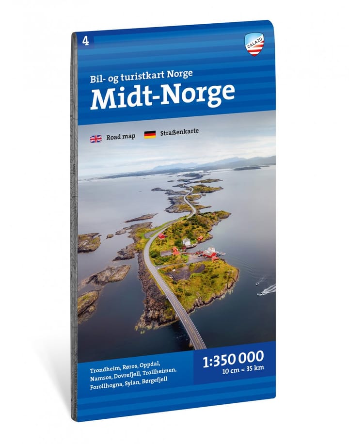 Calazo förlag Midt-Norge 1:350 000 Road map Calazo förlag
