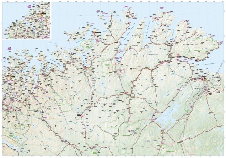Calazo förlag Nord-Norge 1:500 000 Road map Calazo förlag