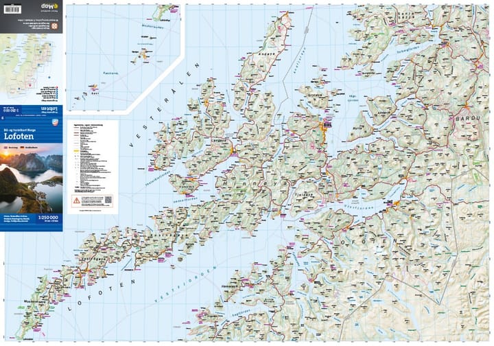 Calazo förlag Lofoten 1:250 000 Road map Calazo förlag