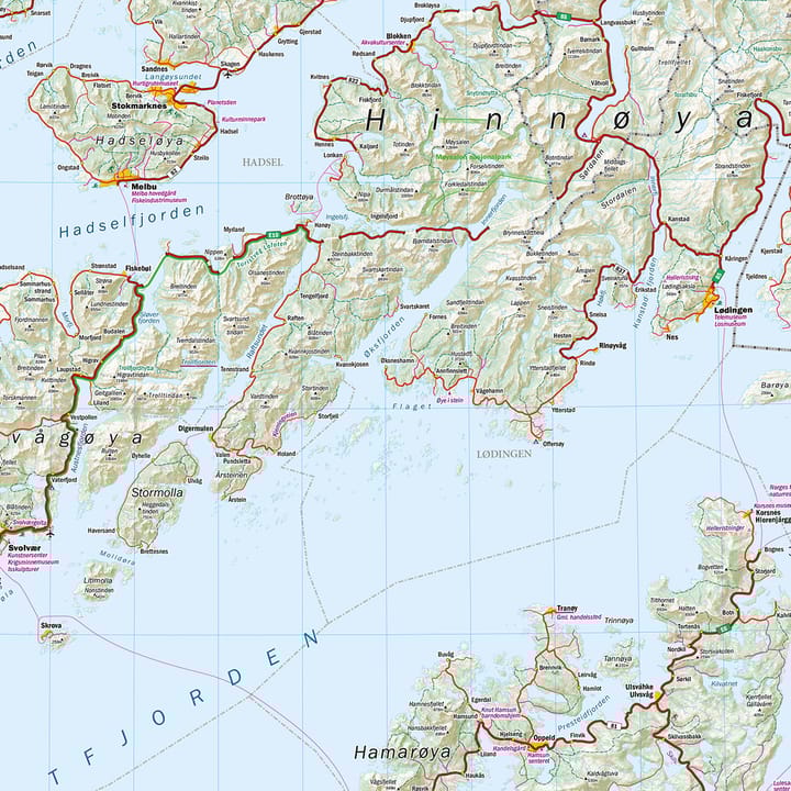 Calazo förlag Lofoten 1:250 000 Road map Calazo förlag