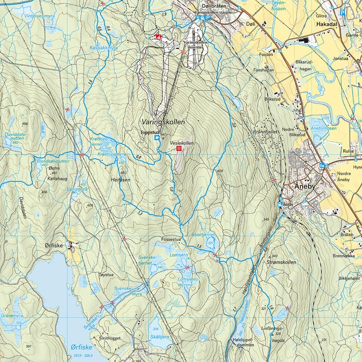 Calazo förlag Oslo: Romeriksåsene 1:20 000 Trail map Calazo förlag