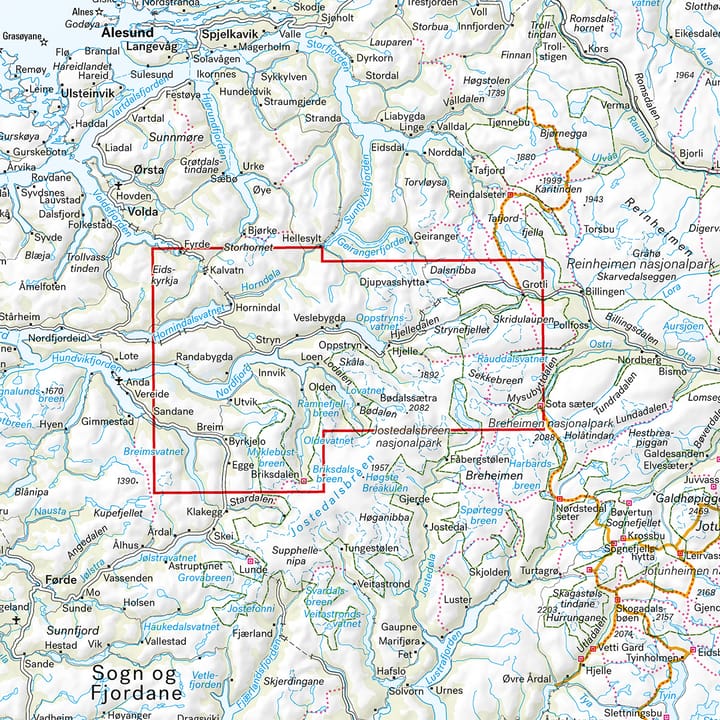 Calazo förlag Stryn 1:50 000 Hiking map Calazo förlag