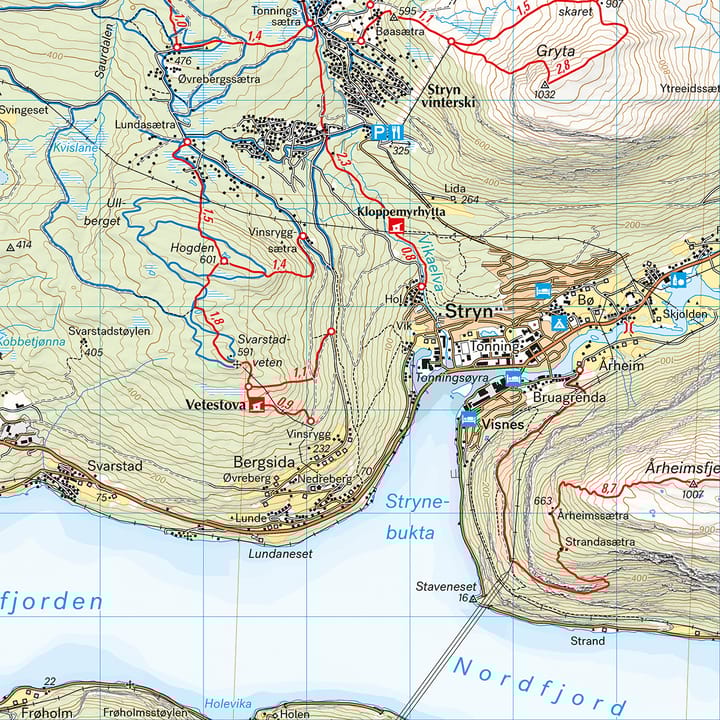 Calazo förlag Stryn 1:50 000 Hiking map Calazo förlag