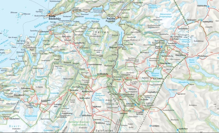 Calazo förlag Nord-Norge 1:500 000 Overview map Calazo förlag