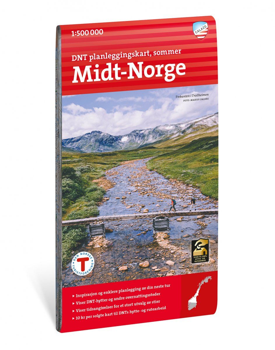 Calazo förlag DNT Overview map Midt-Norge