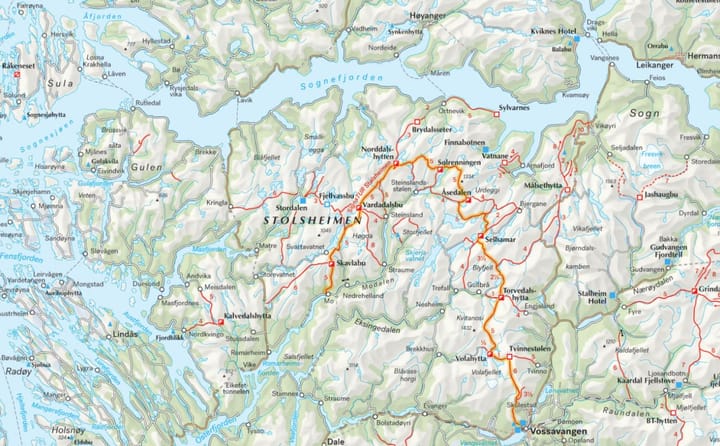 Calazo förlag DNT Overview map Midt-Norge Calazo förlag