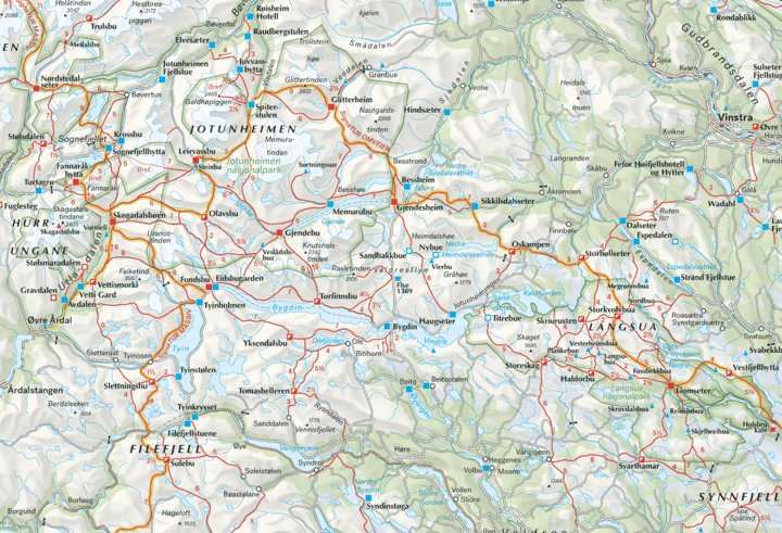 Calazo förlag Sør-Norge 1:500 000 Overview map Calazo förlag