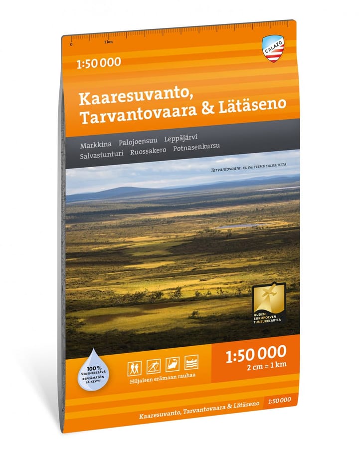 Calazo förlag Kaaresuvanto, Tarvantovaara & Lätäseno 1:50 000 Hiking map Calazo förlag