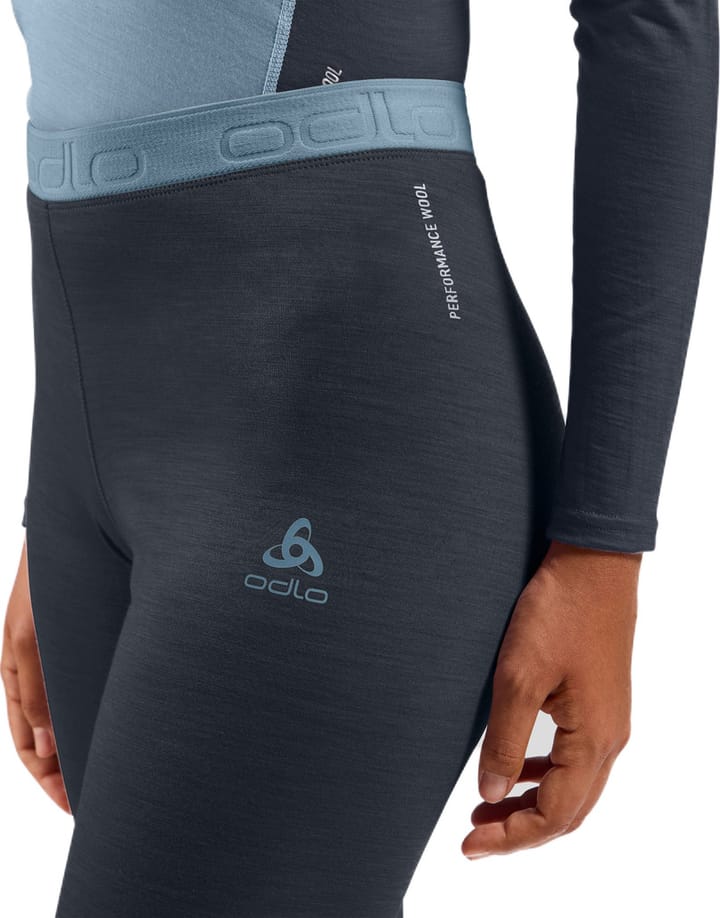 Odlo Women's Performance Wool 150 Base Layer Bottom Provincial Blue - Dark Sapphire Melange Odlo