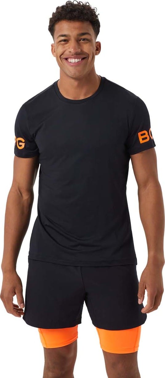 Björn Borg Men's Borg Tee Black Beauty/Orange Björn Borg