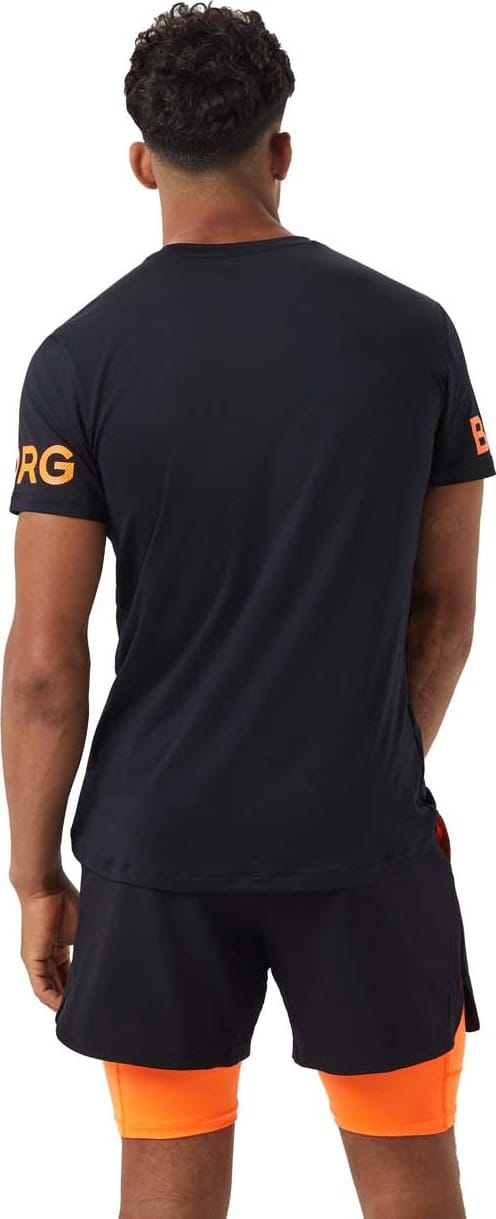 Björn Borg Men's Borg Tee Black Beauty/Orange Björn Borg
