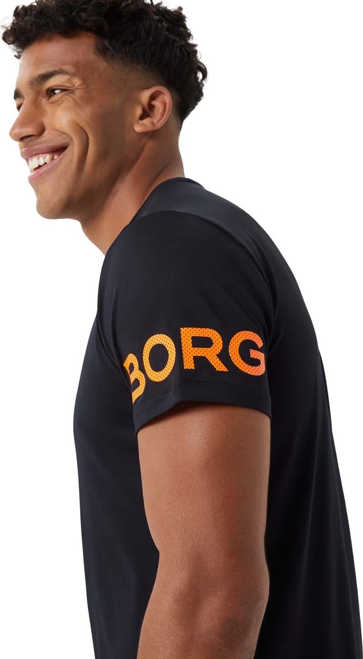 Björn Borg Men's Borg Tee Black Beauty/Orange Björn Borg
