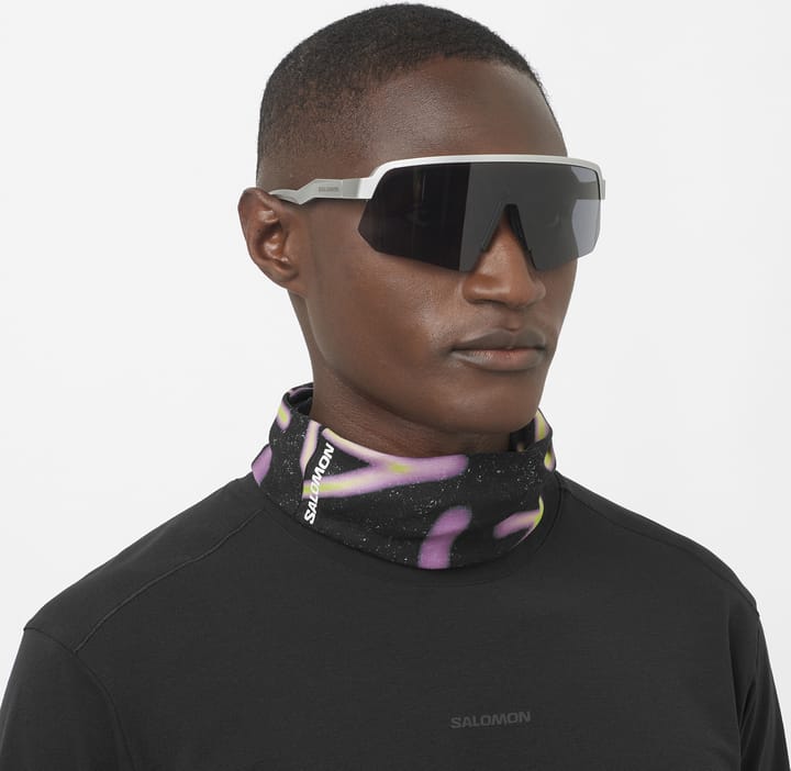 Salomon Salomon Neck Gaiter Deep Black/iris Orchid/acid Lime Salomon