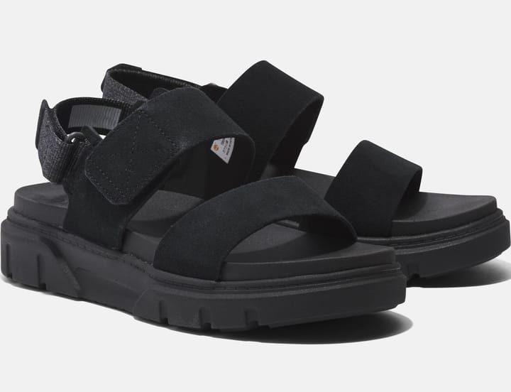 Timberland Women's Greyfield 2-Strap Sandal Black Suede Timberland