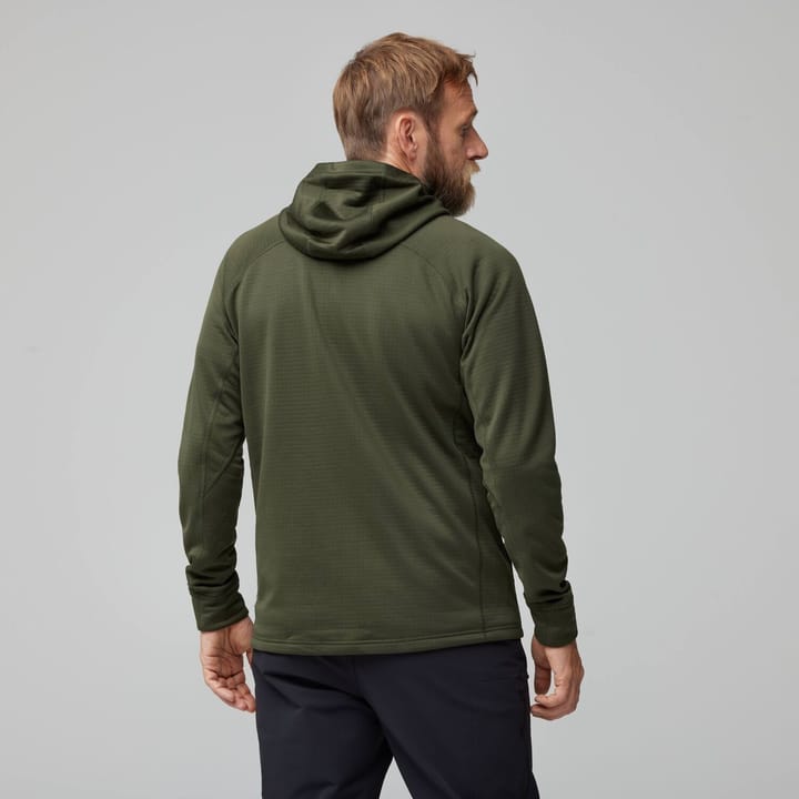 Fjällräven Men's Abisko Grid Fleece Hoodie Deep Forest Fjällräven
