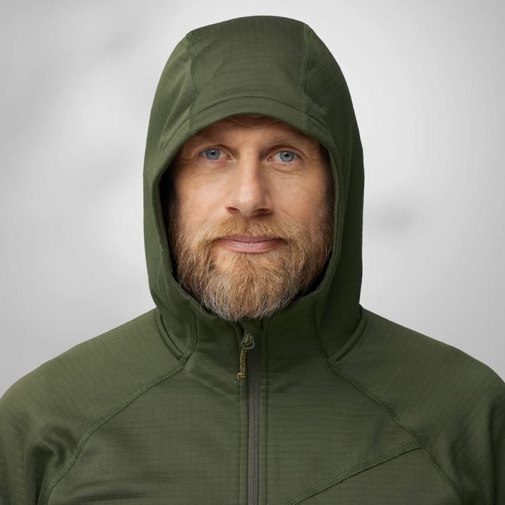Fjällräven Men's Abisko Grid Fleece Hoodie Deep Forest Fjällräven