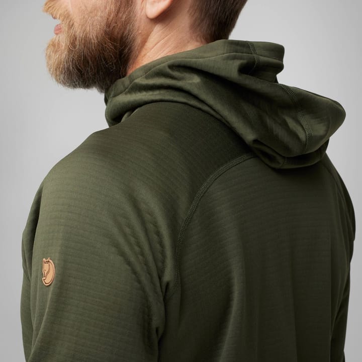 Fjällräven Men's Abisko Grid Fleece Hoodie Deep Forest Fjällräven
